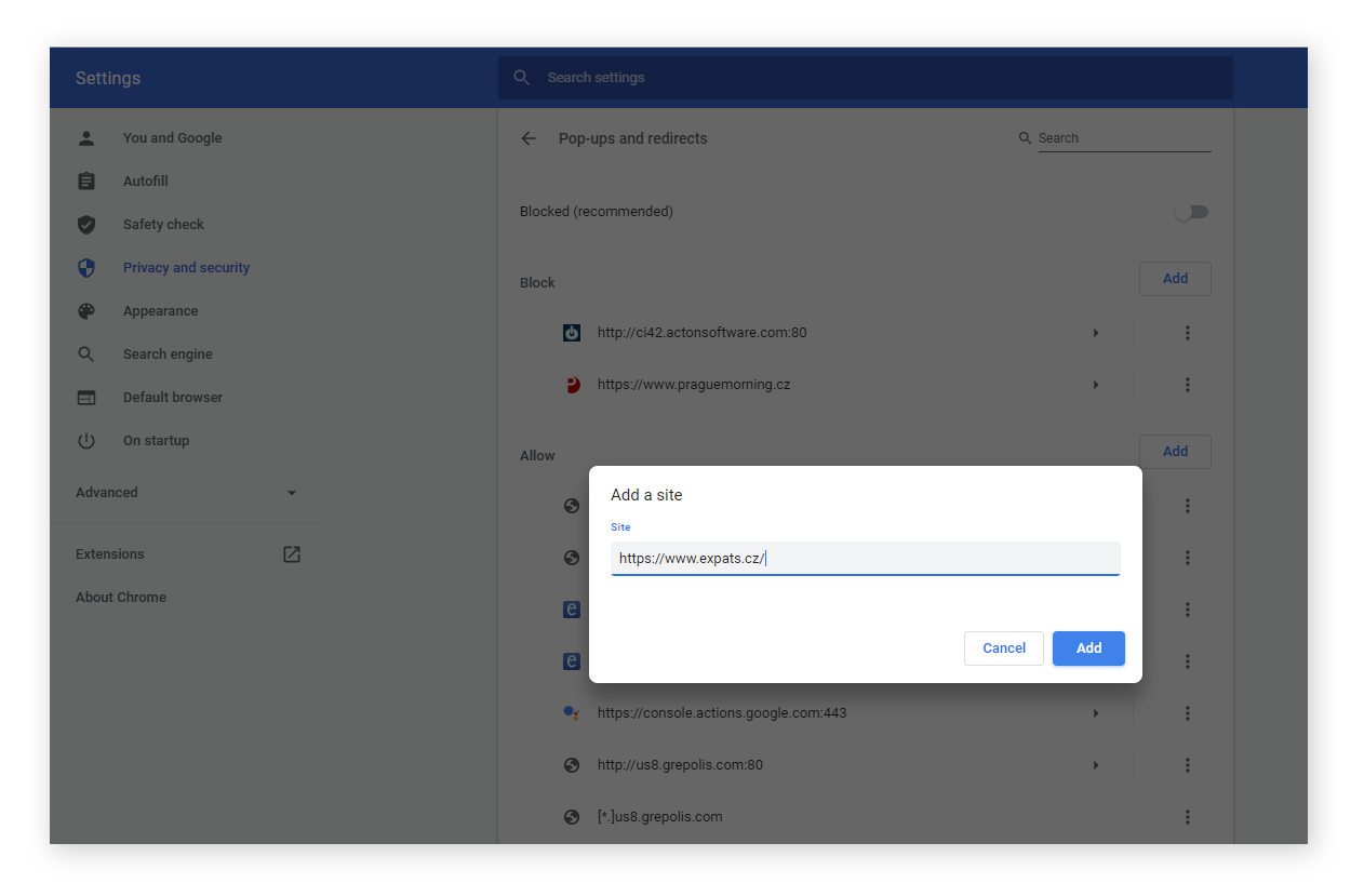 How to Allow & Stop PopUps in Chrome Avast